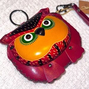 NWT Leather Pouch/Keychain/Wristlet